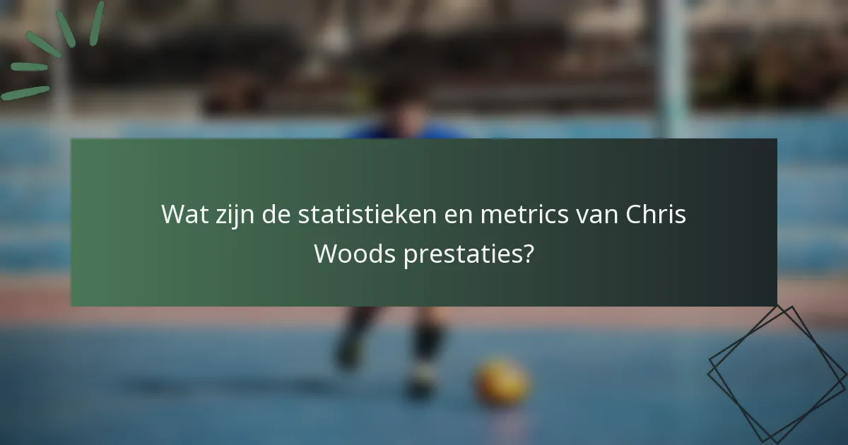 Wat zijn de statistieken en metrics van Chris Woods prestaties?